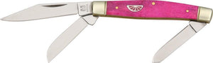 Rough Rider Stockman Pink Lemonade Bone Handle Stainless Folding Blade Knife