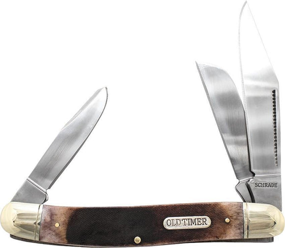  Details about  Schrade Lumberjack Stockman Bone High Carbon Stainless Folding Knife