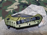 8" MTech Folding Knife Tactical Assisted A/O Green Stainless 1/2 Serrated - a873gn