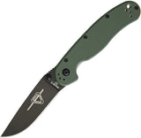 Ontario RAT II Linerlock OD Green Nylon Handle D2 Tool Steel Folding Knife