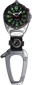 Dakota Big Face Attachment Clip Stainless Aluminum Water Resistant Black Watch