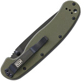 Ontario Rat 1A Spring Assisted OD Green Linerlock AUS-8 Folding Knife Closed