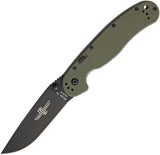 Ontario Rat 1A Spring Assisted OD Green Linerlock AUS-8 Folding Knife