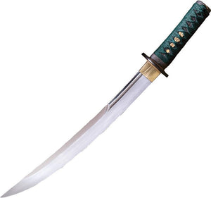 Cold Steel 21" Dragonfly Tanto 1060 Fixed Carbon Steel Green Handle Sword