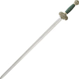 Cold Steel Jode Lion Gim Fixed Damascus Steel Green Rayskin Handle Sword
