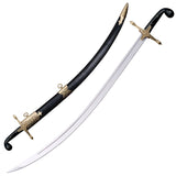Cold Steel 36.25" Shamshir Fixed Carbon Steel Imitation Horn Handle Sword with Scabbard