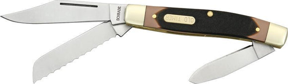 SCHRADE Old Timer Blazer Stockman 3-Blade Serrated Folding Pocket Knife