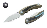 Bestech Knives Pterodactyl Framelock Bronze Titanium Carbon Fiber S35VN Knife T1801C