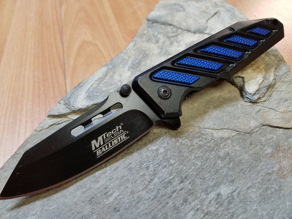 Mtech SPRING ASSISTED FOLDING Black & Blue Tactical Knife - a900bl