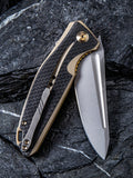 Civivi Statera Linerlock Brown G10/ Carbon Fiber D2 Folding Knife 901A