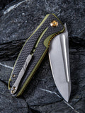 Civivi Statera Linerlock Green G10/Carbon Fiber D2 Folding Knife 901B