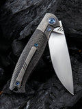 WE Knife Co. Deacon Framelock M390 Gray Titanium/CF Folding Pocket Knife