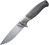 WE Knife Co. Deacon Framelock M390 Gray Titanium/CF Folding Pocket Knife