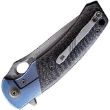 We Knife Bishop Framelock Blue Titanium Handle Carbon Fiber Folding Knife 903B