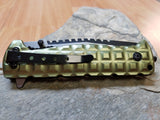 MTech 9" Folding Spring Assisted Green Tactical Pocket Knife with Glass Break - a906gn