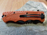 Mtech Spring Assisted Folding Orange Black Blade Pocket Knife - a909or