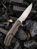 We Knife Co 37 Bronze Titanium Handle with M390 Folding Knife 037 910a