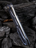 We Knife Co 37 Blue Titanium Handle Framelock with M390 Folding Knife 037 910b