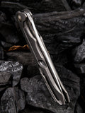 We Knife Co 37 Gray Titanium Handle Framelock with M390 Folding Knife 037 910c