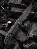 We Knife Co 37 Black Titanium Handle Framelock with M390 Folding Knife 037 910d