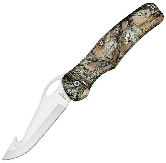 Bear & Son Knives Camo Aluminum Sideliner Guthook Folding Blade Knife