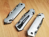 Tac Force LOT OF 3 Linerlock A/O Silver Stainless Belt Cutter Folding Knives 916SL