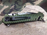 9" Tac Force Tactical Folding Assisted Open Army Green Rescue Knife  - 916gn