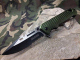 9" Tac Force Tactical Folding Assisted Open Army Green Rescue Knife  - 916gn