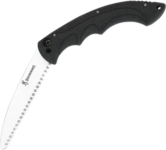 Browning Folding Camp Saw Black 4116 Stainless High Carbon Knife w/ Sheath