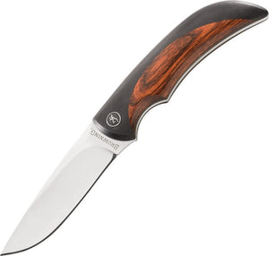 Browning Featherweight Black & Wood Handle Fixed Drop Blade Knife
