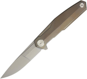 Real Steel S3 Puukko Framelock Folding Blade Copper Colored Handle Knife