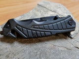 Mtech 8" Spring Assisted Aluminum Anodized Black Folding Knife - A955BK
