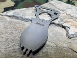 MTech Spork Camping Tool Survival Stainless Grey 4" w/ Carabiner Keyring-  958gy