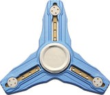 Maxace Andromeda Al Blue Aluminum Fidgit Spinner with Gold Inserts MAA02