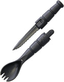 Ka-Bar Tactical Spork w/ Black Serrated Knife Handle Pocket Eating Tool