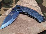 Dark Side Folding Pocket Blue Fantasy Knife  Maltese Cross - A031BL