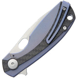 Viper Lille Framelock Carbon Fiber & Blue Titanium Handle Folding Knife 5962BLFC