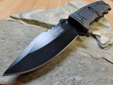 Mtech Rescue Spring Assisted Black Folding Pocket Knife with Black Blade- a909bk