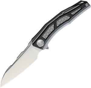 Stedemon Jenova Framelock Blasted Black & Gray Titanium Folding Knife