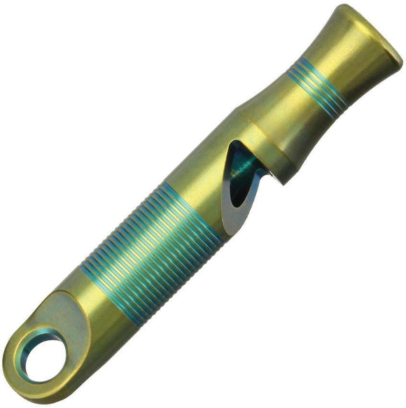 WE KNIFE Co. Gold & Green Anodized Titanium Emergency Safety EDC Whistle