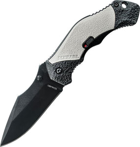 SCHRADE Gray Black Rugged Tactical A/O Drop Point Folding Blade Knife