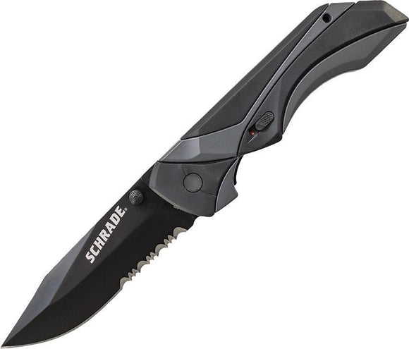 Schrade M.A.G.I.C Linerlock A/O BLK Folding Serrated Aluminum Handle Knife