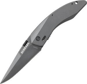 Schrade Landshark Linerlock A/O Stainless Folding Gray Aluminum Handle Knife