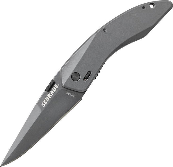 Schrade Landshark Linerlock A/O Stainless Folding Gray Aluminum Handle Knife