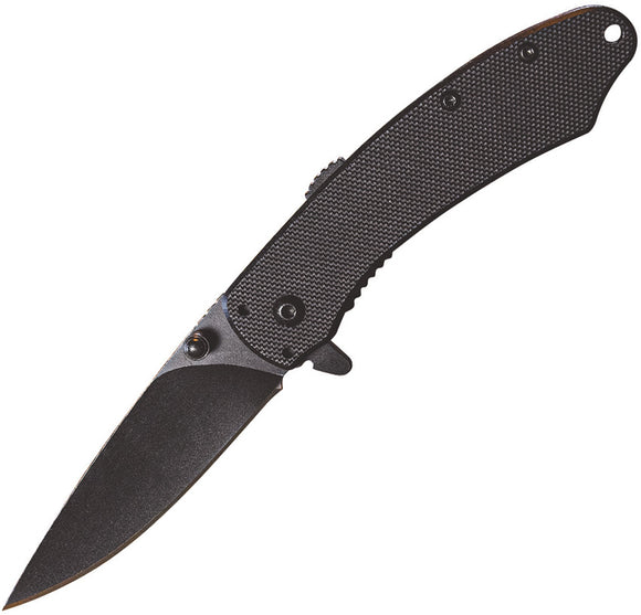 ABKT TAC Linerlock A/O Black Smooth G10 Folding Stainless Pocket Knife 067B