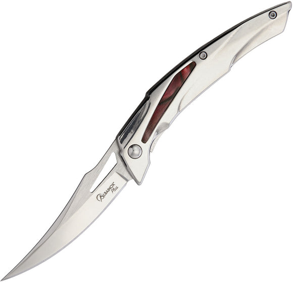 Albainox Plus Linerlock Polished Stainless Folding Clip Point Pocket Knife 18482