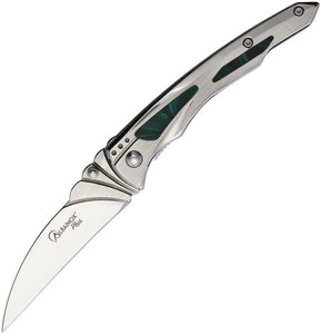 Albainox Plus Linerlock Brushed Stainless Folding Wharncliffe Pocket Knife 18483