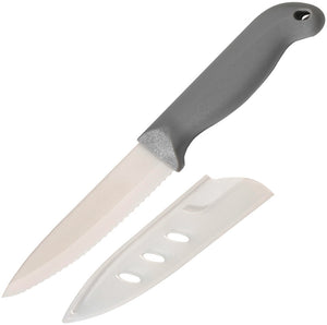 Smith's Sharpeners Lawaia Fixed Blade Knife Gray TPE Serrated Ceramic 51217