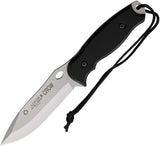 Aitor Crow Black Wood Handle Stainless Steel Drop Point Fixed Blade Knife 16128