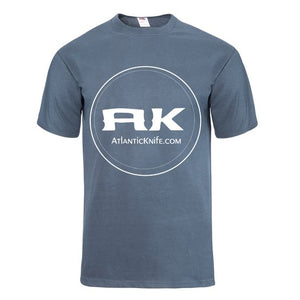 Atlantic Knife AK Large L Grey Logo Short Sleeve T shirt 321